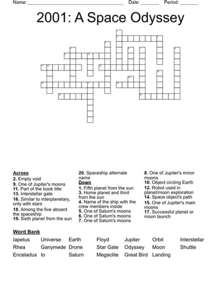 ___ 9000 A.I. antagonist in 2001: A Space Odyssey Crossword Clue Daily Themed Crossword