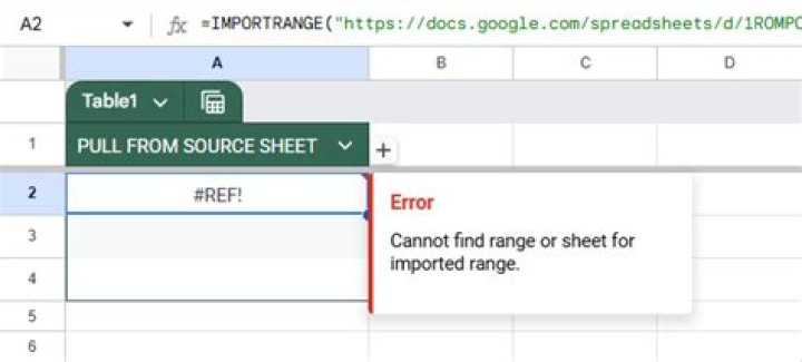 Cannot find range or sheet for imported range |