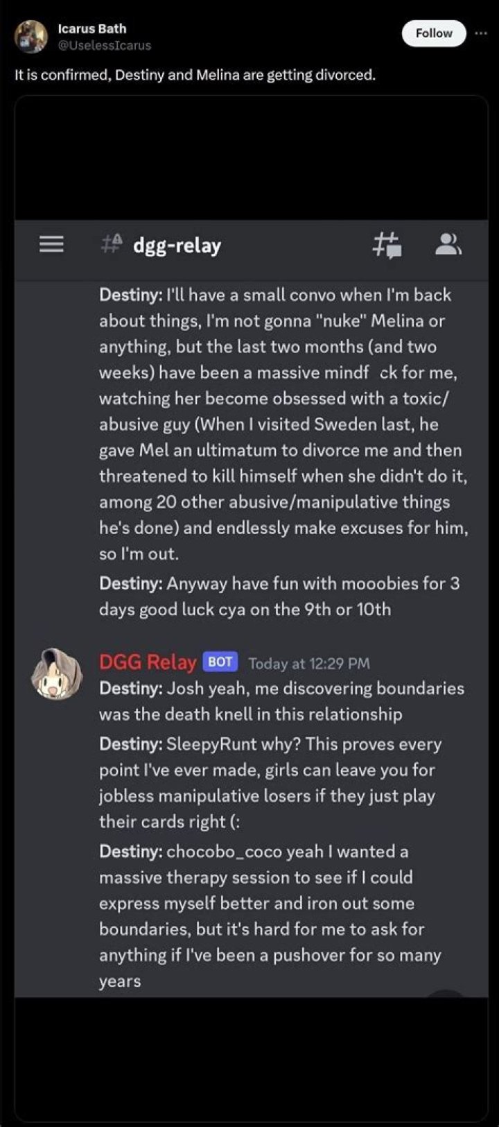 Destiny Cheated On Melina: Divorce And Abuse News