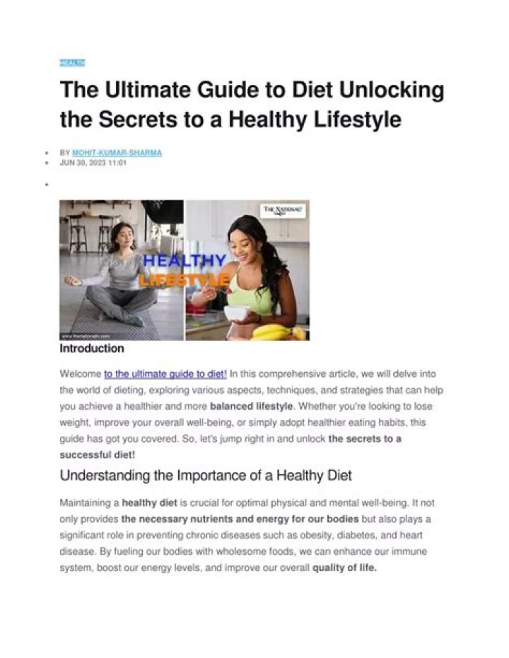Unlocking Diet, Fitness, And Lifestyle Secrets